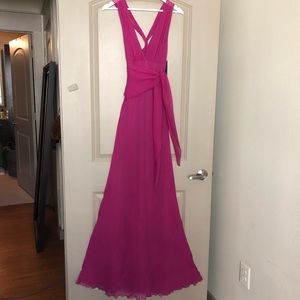 NWT Nicole Miller Pink Maxi Cocktail Evening Gown